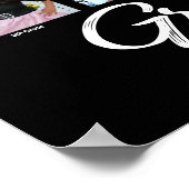 黒卒業K-12フォトコラージホワイトスクリプト ポスター (角)