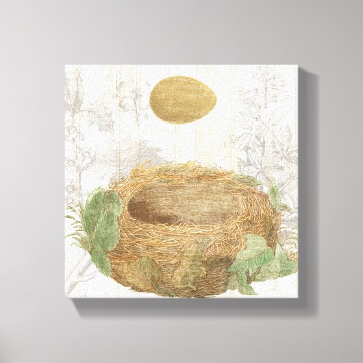 黒卵の鳥の巣 キャンバスプリント (正面)