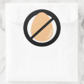 黒卵フリー無卵アレルギ警告ー ラウンドシール (バッグ)