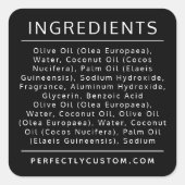 黒原料リスト製品ラベル スクエアシール (正面)