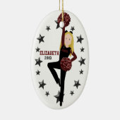 黒及びあずき色のPomのブロンドの分隊 セラミックオーナメント (右)