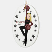 黒及びあずき色のPomのブロンドの分隊 セラミックオーナメント (左)