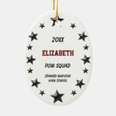 黒及びあずき色のPomのブロンドの分隊 セラミックオーナメント (裏面)