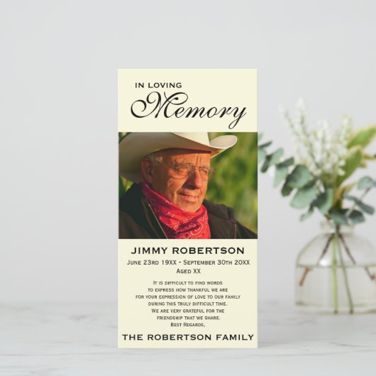 黒及びクリーム記念家族の承認 サンキューカード (スタンド正面)