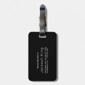 黒及びタンのバッファローの格子縞のモノグラム ラゲッジタグ (裏面縦)