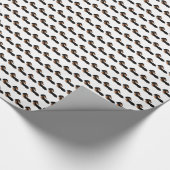 黒及びタンの長い毛のダックスフント ラッピングペーパー (角)