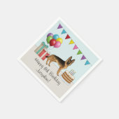 黒及びタンドイツシェパードカラフル誕生日 スタンダードカクテルナプキン (角)