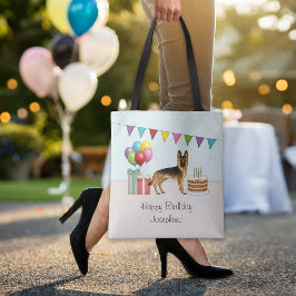 黒及びタンドイツシェパードカラフル誕生日 トートバッグ