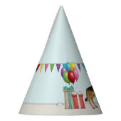 黒及びタンドイツシェパードカラフル誕生日 パーティーハット (左)