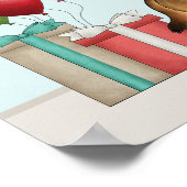 黒及びタンドイツシェパードカラフル誕生日 ポスター (角)