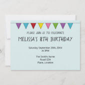 黒及びタンドイツシェパードカラフル誕生日 招待状 (裏面)