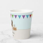 黒及びタンドイツシェパードカラフル誕生日 紙コップ (左)