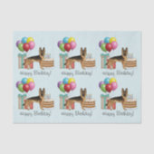 黒及びタンドイツシェパードカラフル誕生日 薄葉紙 (正面)