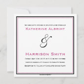 黒及びブドウの正方形の頂上の招待 招待状 (裏面)