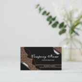 黒及びブラウンのステンドグラスのタイルの名刺 名刺 (スタンド正面)