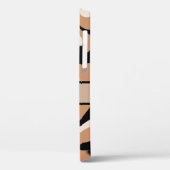 黒及びモノグラムの茶色の大理石デザイン Case-Mate iPhoneケース (裏面 / 左)