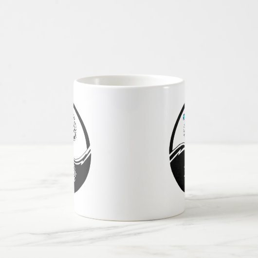 黒及び白陰陽の生命の樹 コーヒーマグカップ (中央)