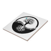 黒及び白陰陽の生命の樹 タイル (側面)