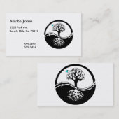 黒及び白陰陽の生命の樹 名刺 (正面/裏面)