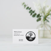 黒及び白陰陽の生命の樹 名刺 (スタンド正面)