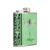 黒及び緑の青いトンボ フラスク (右)