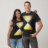 黒及び金ゴールドのわに皮 Tシャツ (ユニセックス)