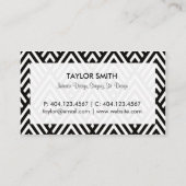 黒及び金ゴールドのシェブロンパターン名刺 名刺 (裏面)