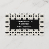 黒及び金ゴールドのシェブロンパターン 名刺 (裏面)