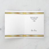 黒及び金ゴールドのダマスク織のインタビューのサンキューカード サンキューカード (内部)