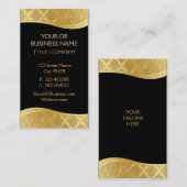 黒及び金ゴールドのダマスク織の名刺 名刺 (正面/裏面)