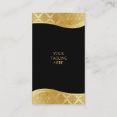 黒及び金ゴールドのダマスク織の名刺 名刺 (裏面)