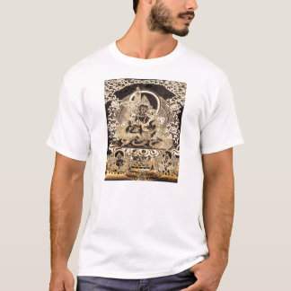 黒及び金ゴールドのチベットの仏教の芸術 Tシャツ
