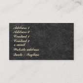 黒及び金ゴールドのノスタルジア 名刺 (裏面)