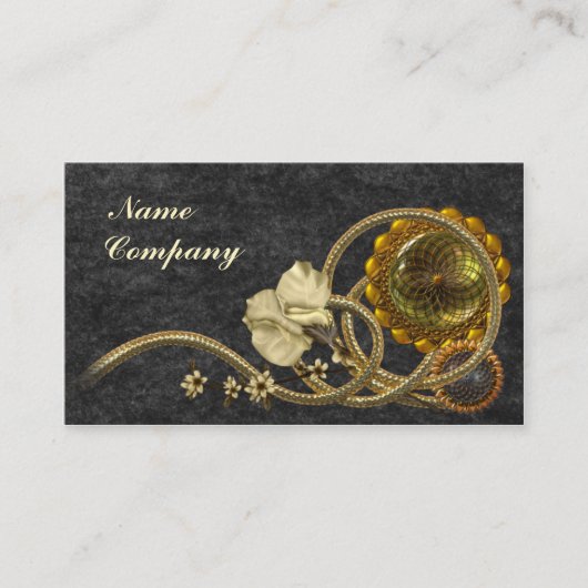 黒及び金ゴールドのノスタルジア 名刺 (正面)