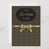 黒及び金ゴールドのパーティーのお祝い| DIYの文字 招待状 (正面)