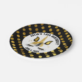 黒及び金ゴールドのユニコーン ペーパープレート (アングル)