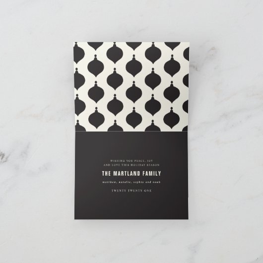 黒及び金ゴールドのヴィンテージのメリーなchritsmasの写真 案内状 (内部)