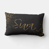 黒及び金ゴールドの原稿のフォントのデザインをカスタム個人化して下さい ランバークッション (裏面)