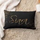 黒及び金ゴールドの原稿のフォントのデザインをカスタム個人化して下さい ランバークッション (ブランケット)