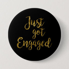 黒及び金ゴールドの原稿はちょうど婚約したなボタンを得ました 缶バッジ