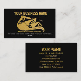 黒及び金ゴールドの圧力洗浄力洗浄窓 名刺