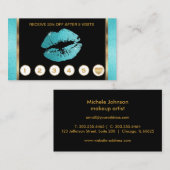 黒及び金ゴールドの大理石のロイヤリティのティール（緑がかった色）の唇 ロイヤリティカード (正面/裏面)