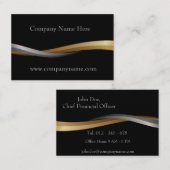 黒及び金ゴールドの専門の名刺 名刺 (正面/裏面)