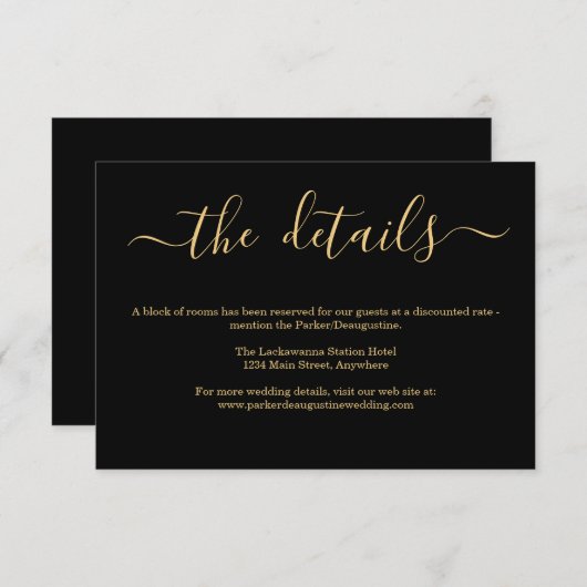 黒及び金ゴールドの情報/詳細のエンクロージャカード エンクロージャーカード (正面/裏面)