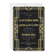 黒及び金ゴールドの招待状