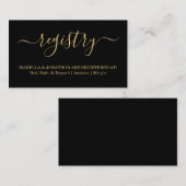 黒及び金ゴールドの登録の挿入物の招待状のエンクロージャ エンクロージャーカード (正面/裏面)