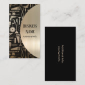 黒及び金ゴールドの研修会用具の名刺2 名刺 (正面/裏面)