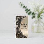 黒及び金ゴールドの研修会用具の名刺2 名刺 (スタンド正面)