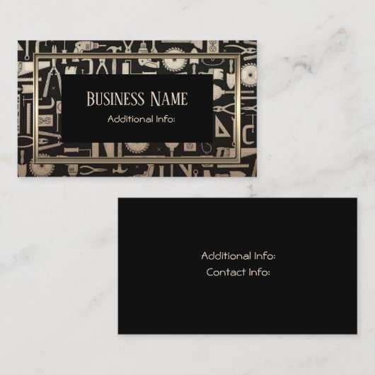 黒及び金ゴールドの研修会用具の名刺3 名刺 (正面/裏面)