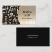 黒及び金ゴールドの研修会用具の名刺 名刺 (正面/裏面)